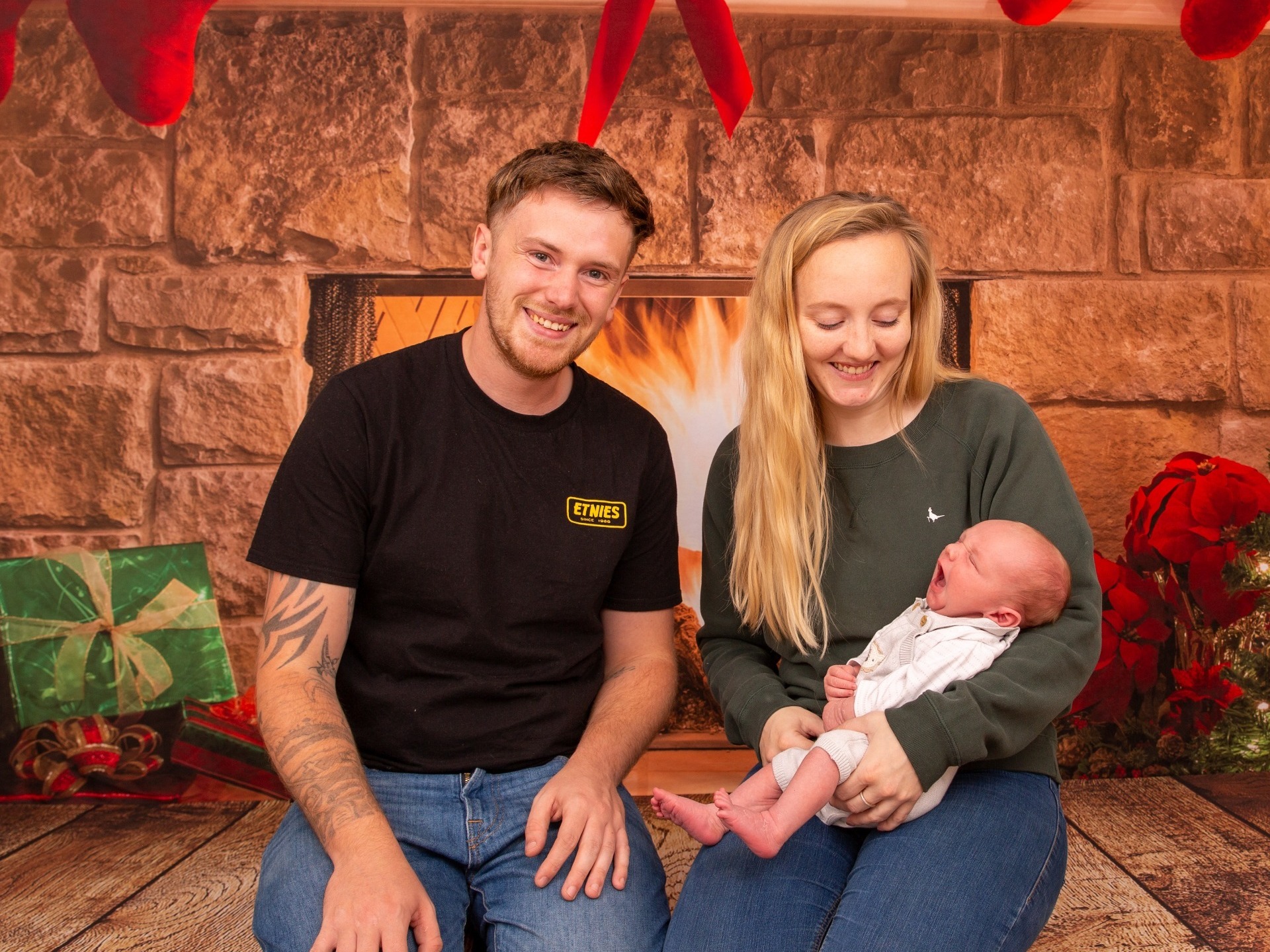 Family Christmas newborn session