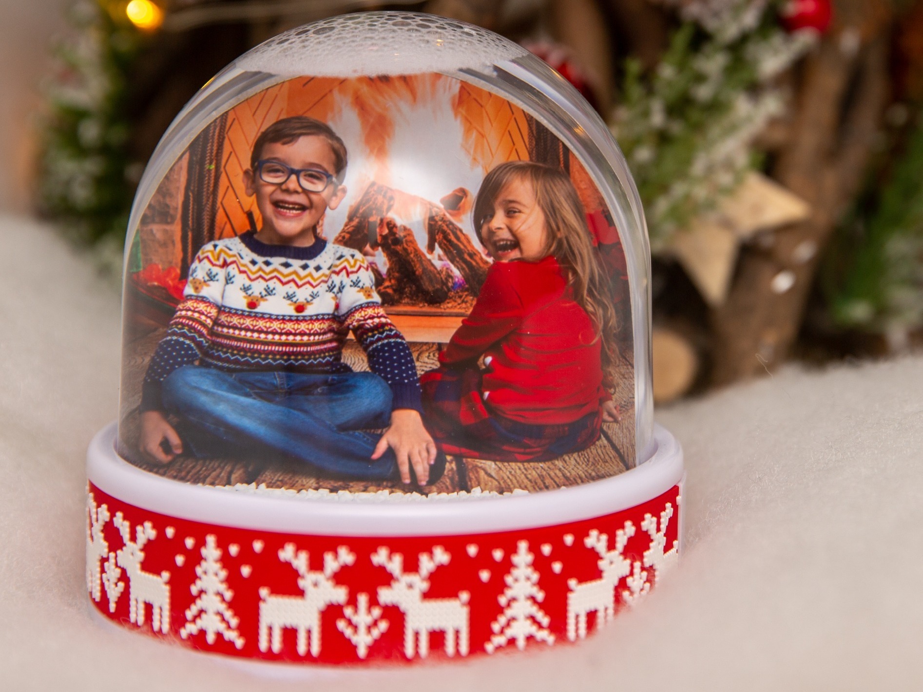 Christmas snowglobe with photo insert - £9.00