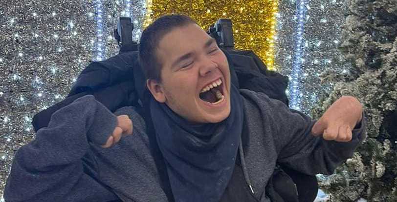My happy and handsome son George who has quadriplegic cerebral palsy heading into adulthood
